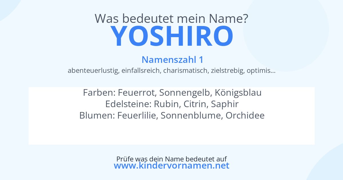 Was bedeutet der Name Yoshiro?