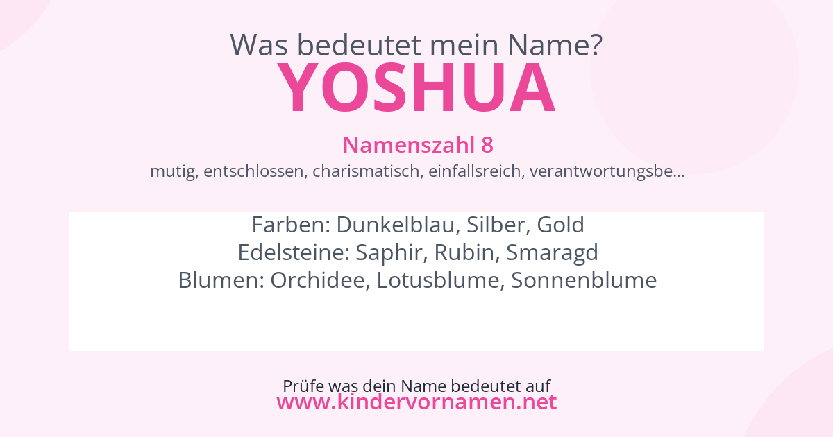 Was bedeutet der Name Yoshua?
