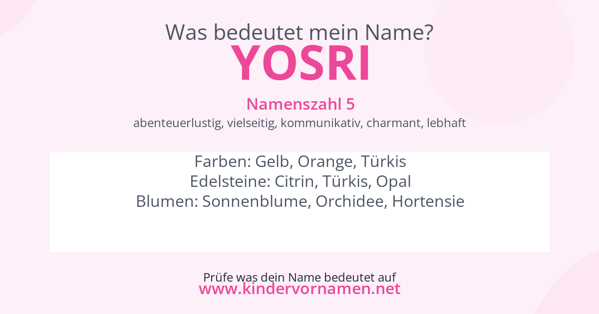 Was bedeutet der Name Yosri?