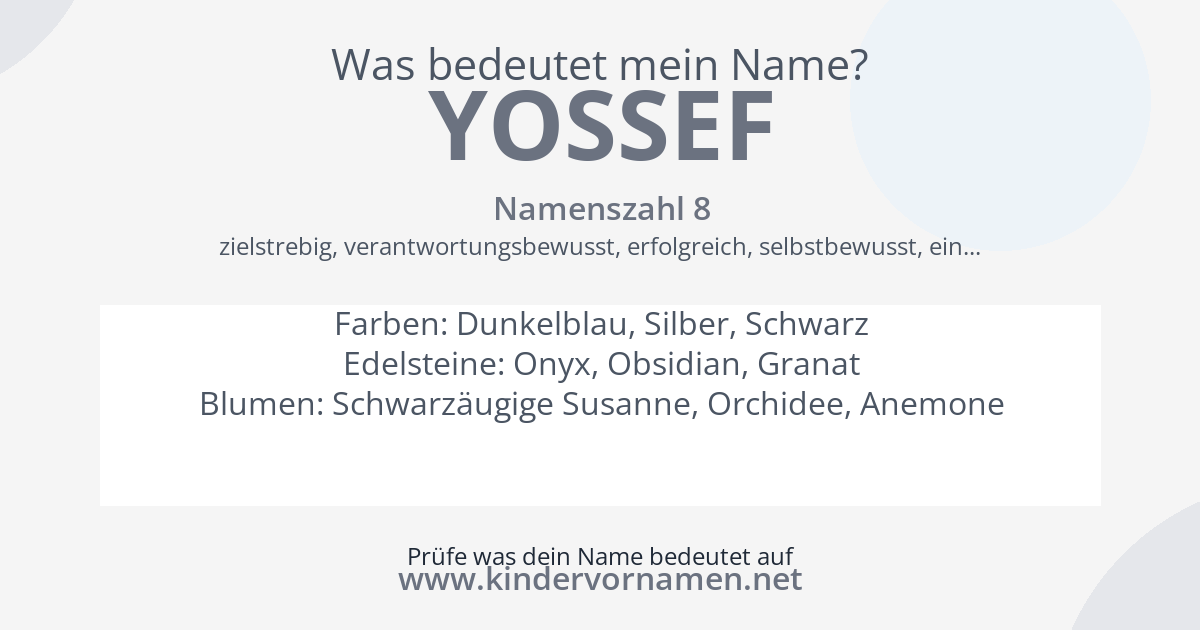 Was bedeutet der Name Yossef?