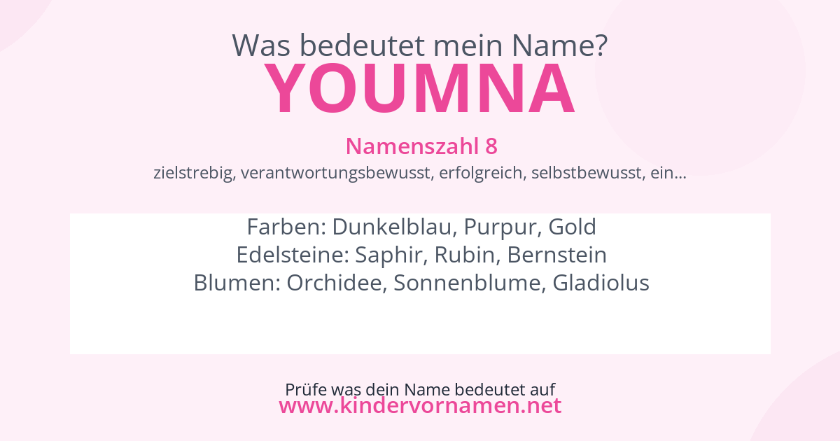 Was bedeutet der Name Youmna?