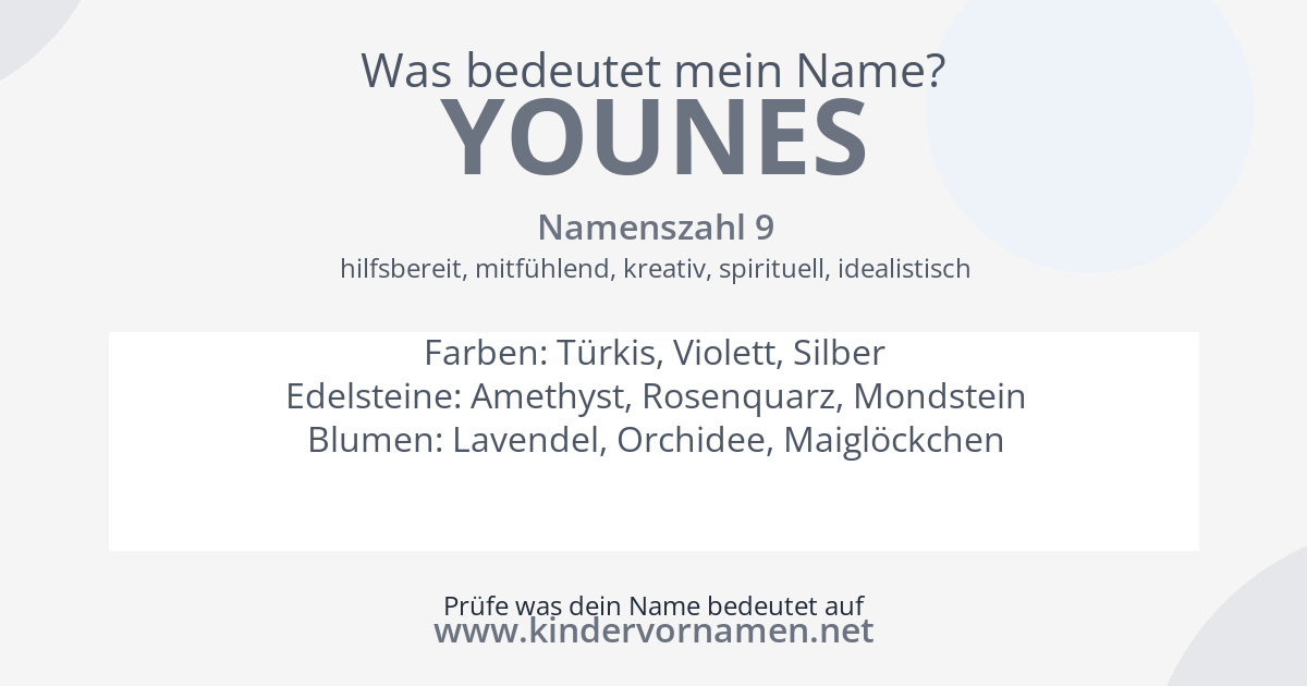 Was bedeutet der Name Younes?