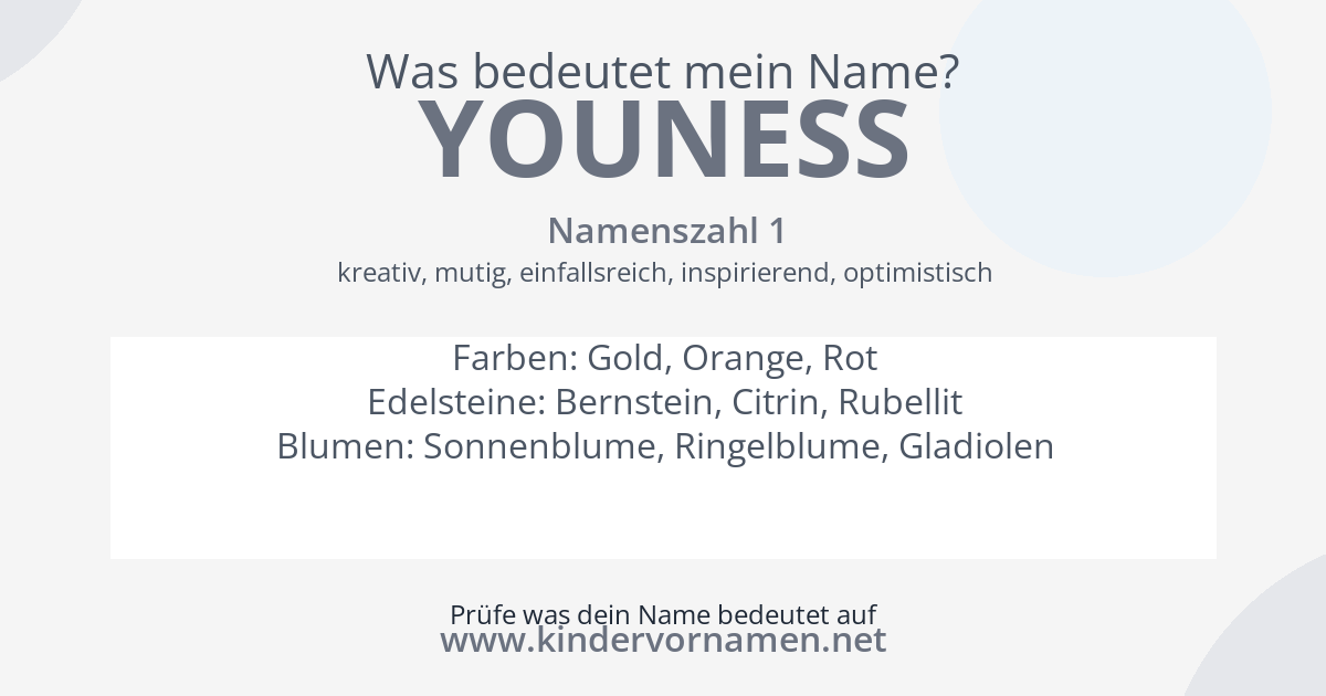 Was bedeutet der Name Youness?