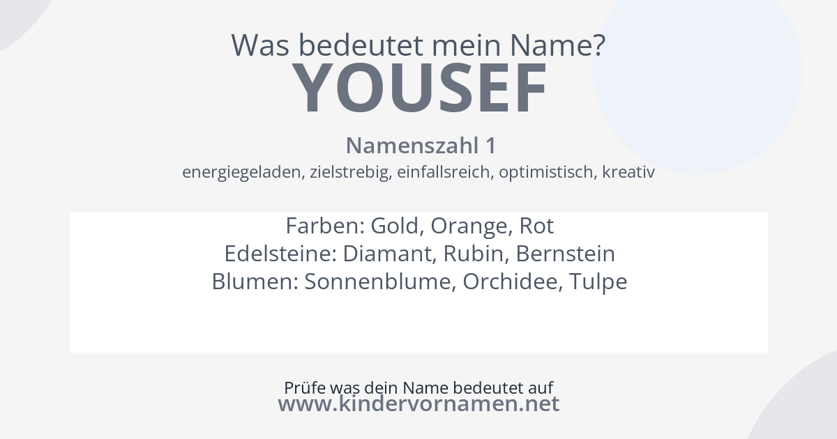 Was bedeutet der Name Yousef?