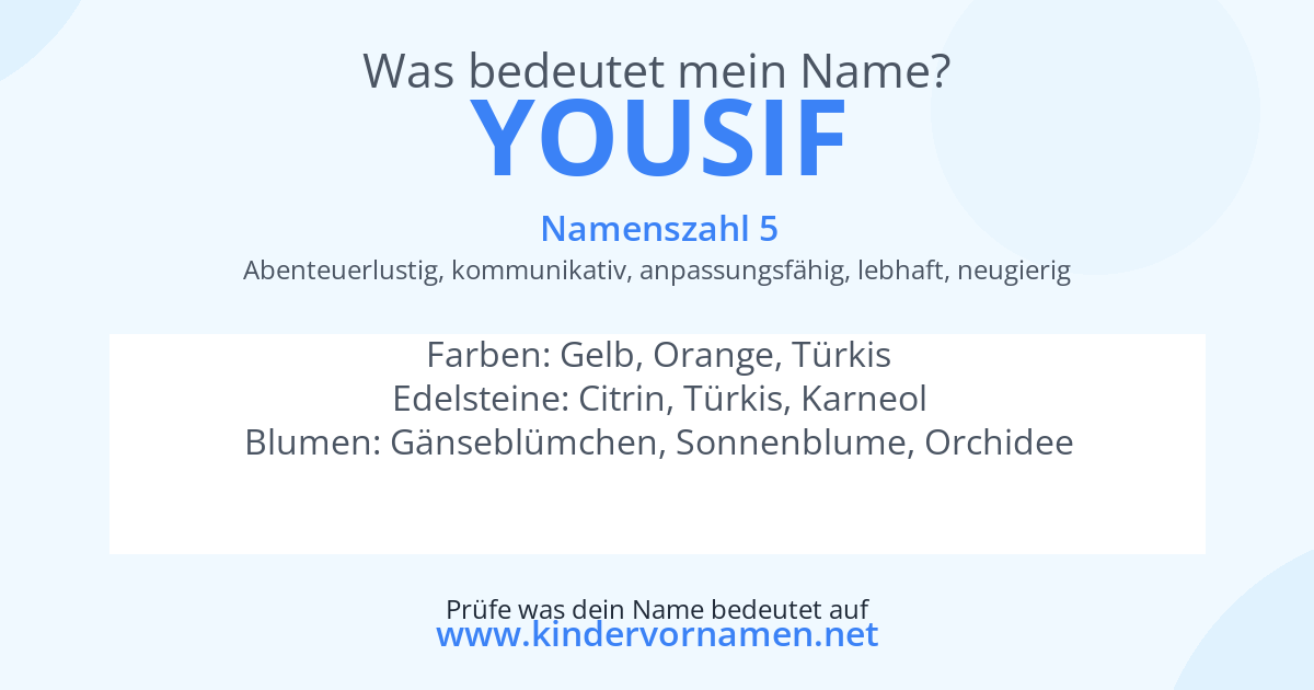 Was bedeutet der Name Yousif?