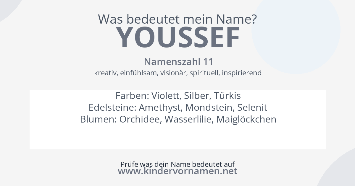 Was bedeutet der Name Youssef?