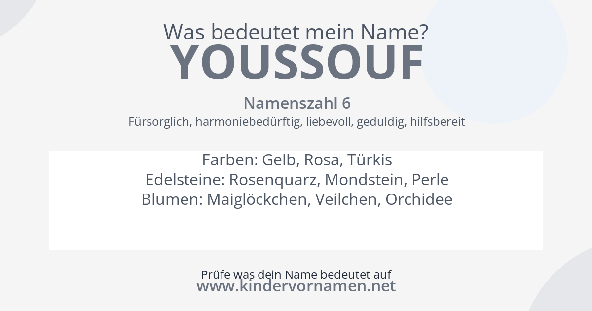 Was bedeutet der Name Youssouf?