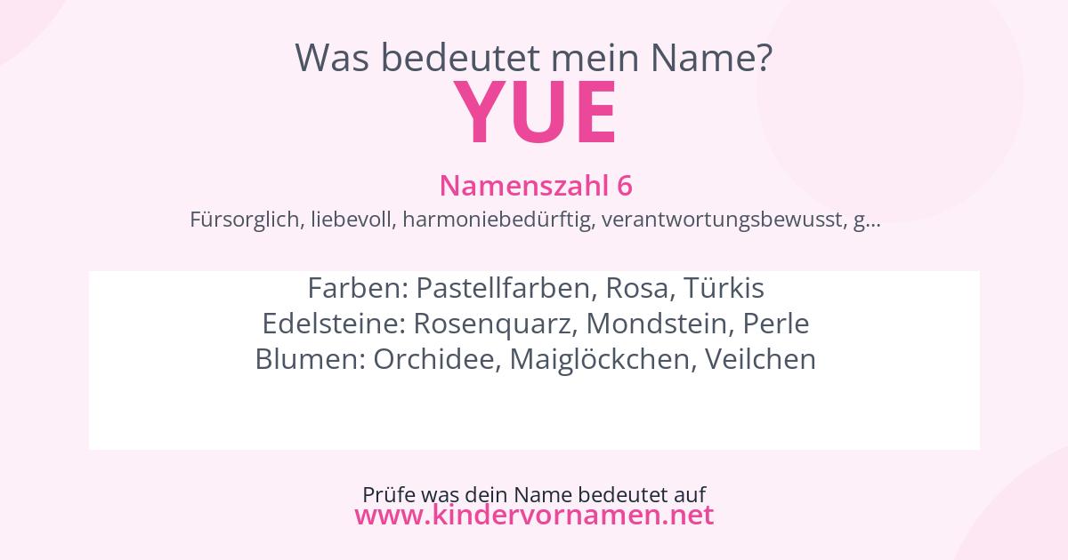 Was bedeutet der Name Yue?
