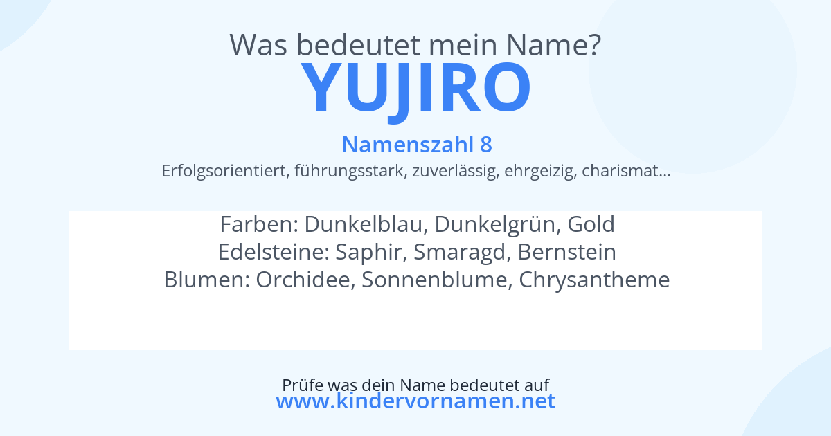 Was bedeutet der Name Yujiro?