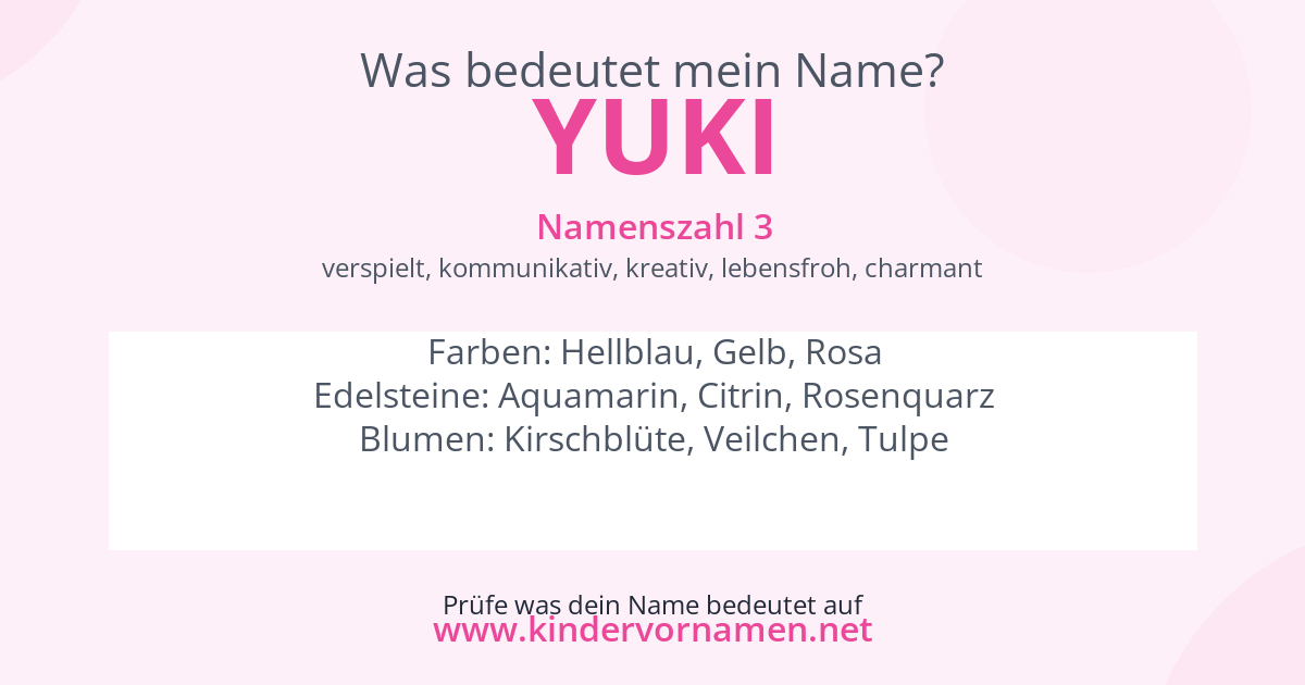 Was bedeutet der Name Yuki?