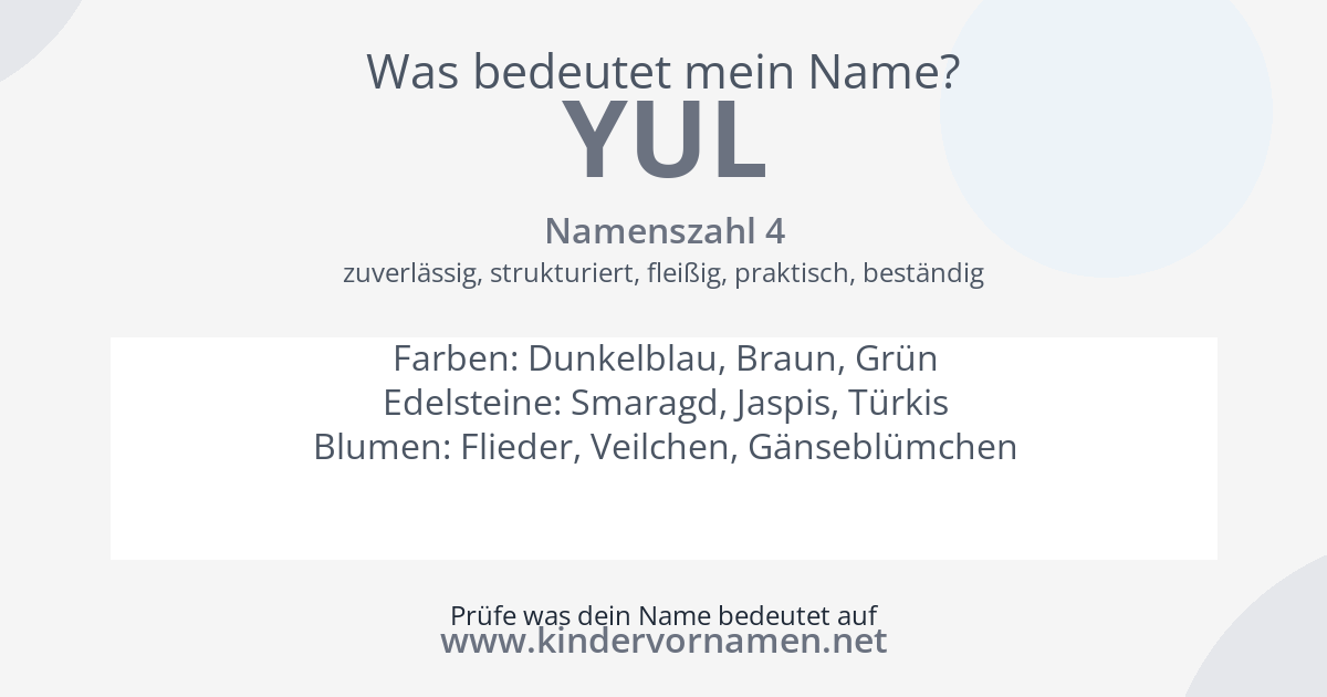 Was bedeutet der Name Yul?