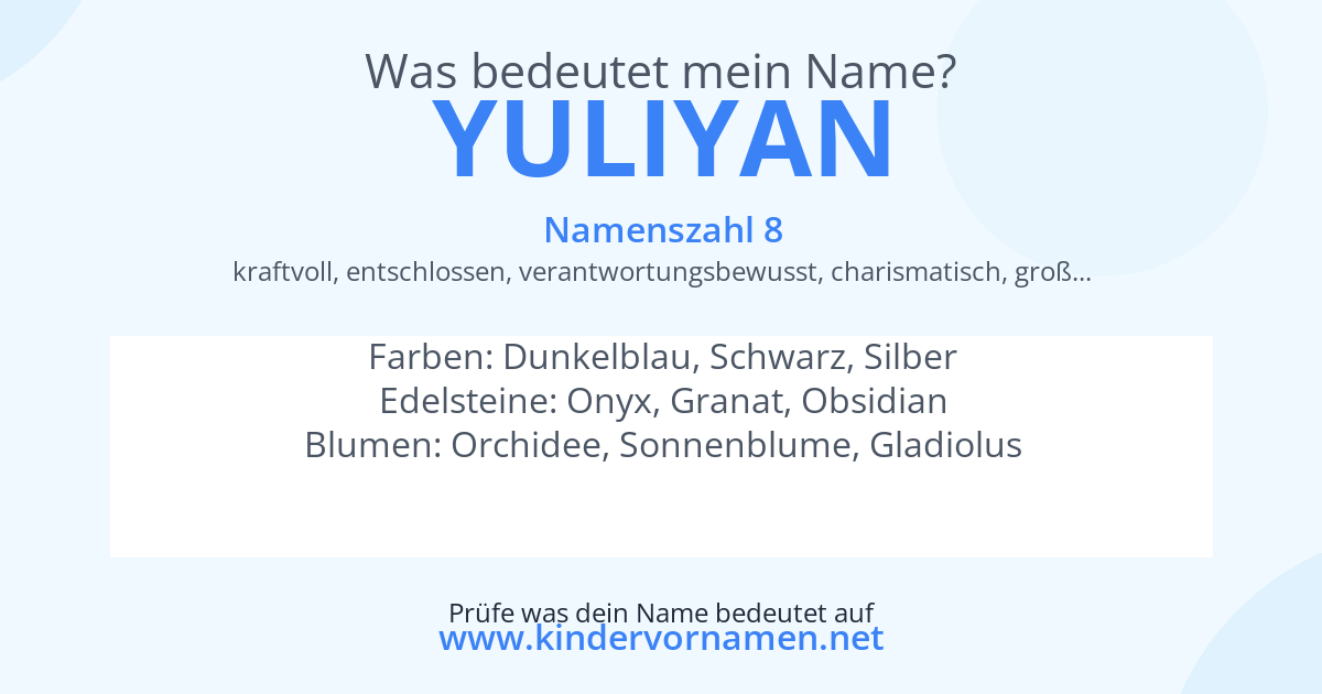 Was bedeutet der Name Yuliyan?