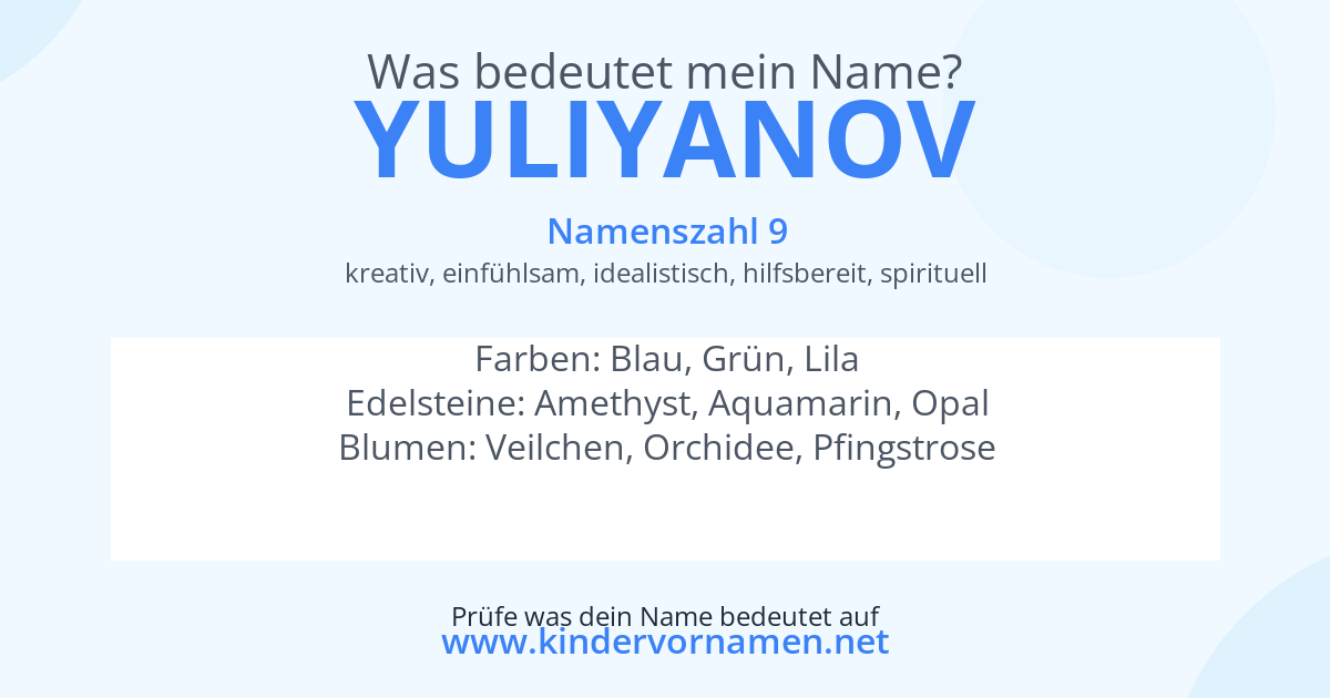 Was bedeutet der Name Yuliyanov?