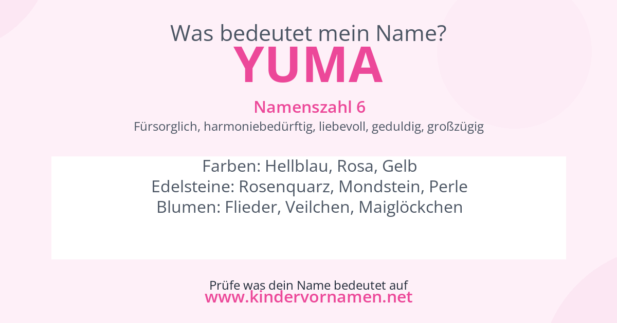 Was bedeutet der Name Yuma?