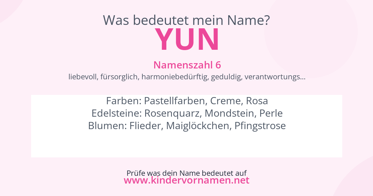 Was bedeutet der Name Yun?