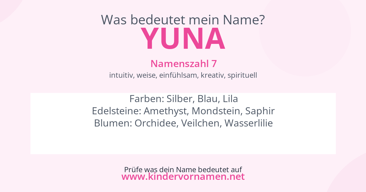 Was bedeutet der Name Yuna?