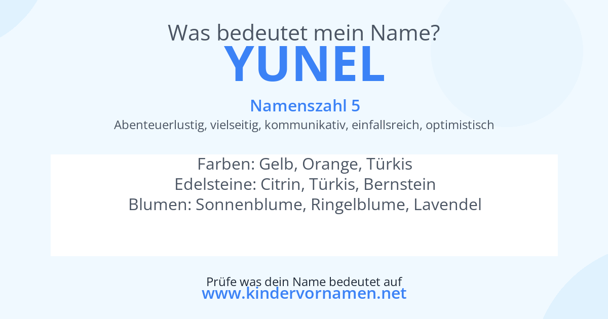 Was bedeutet der Name Yunel?