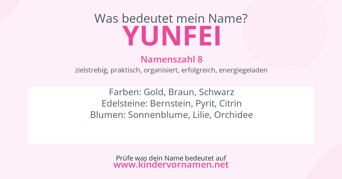 Was bedeutet der Name Yunfei?