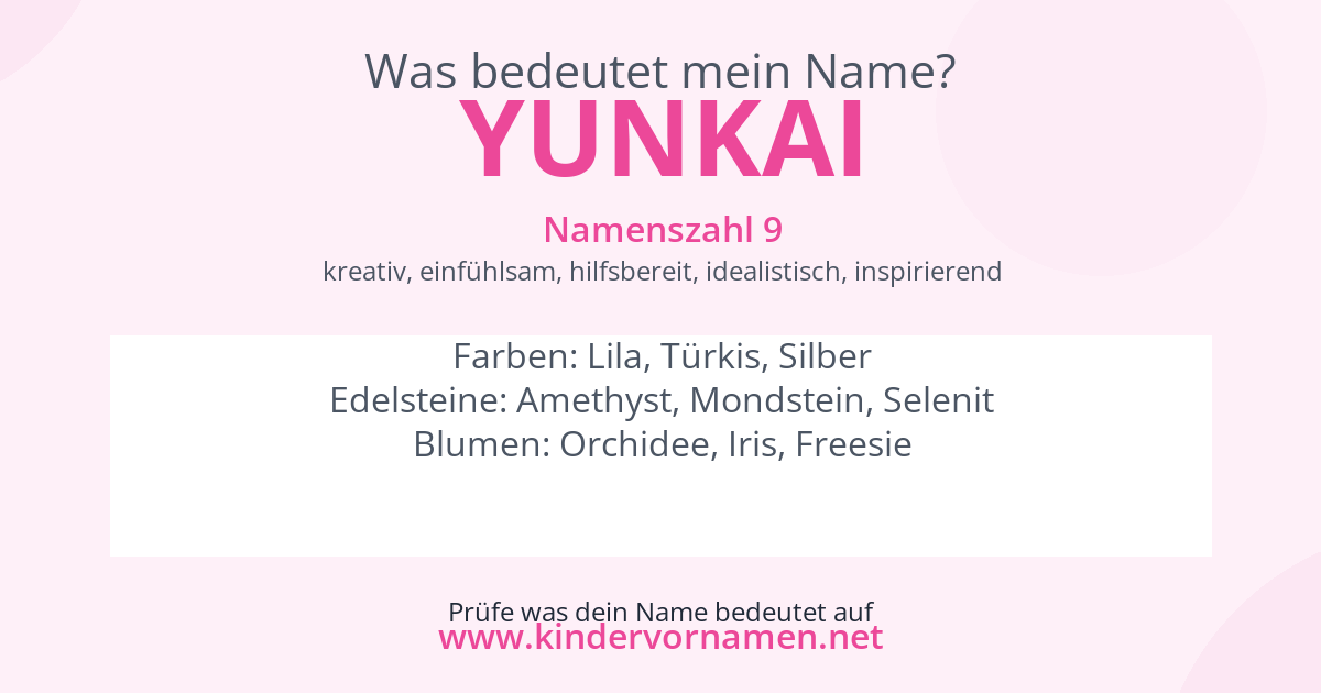 Was bedeutet der Name Yunkai?