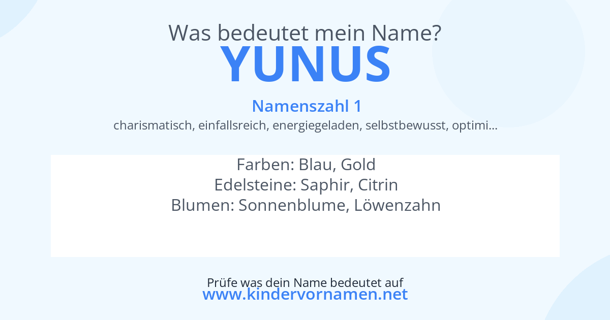 Was bedeutet der Name Yunus?