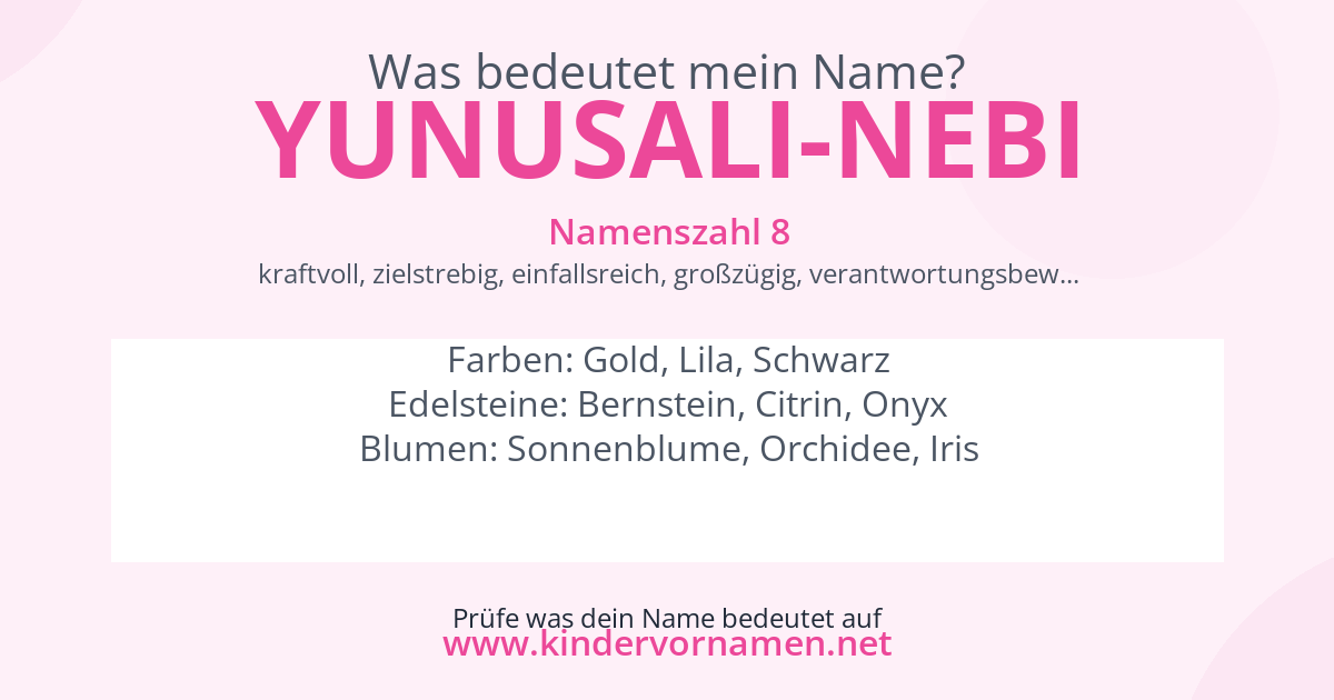 Was bedeutet der Name Yunusali-Nebi?