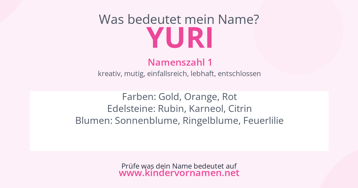 Was bedeutet der Name Yuri?
