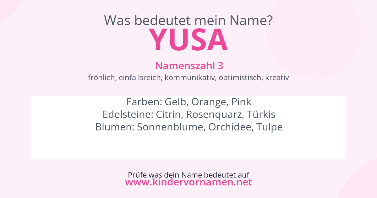 Was bedeutet der Name Yusa?
