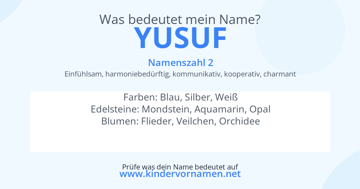 Was bedeutet der Name Yusuf?