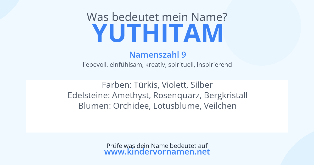 Was bedeutet der Name Yuthitam?