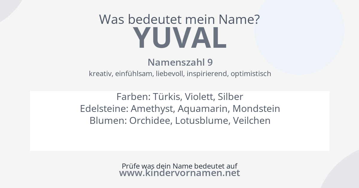Was bedeutet der Name Yuval?