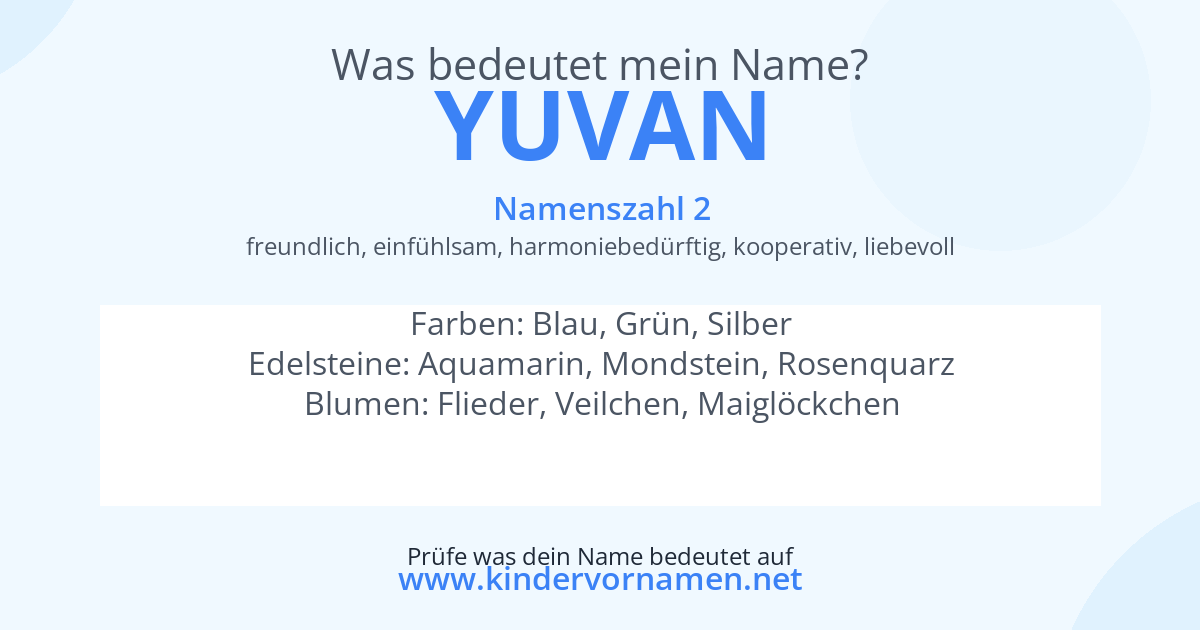 Was bedeutet der Name Yuvan?