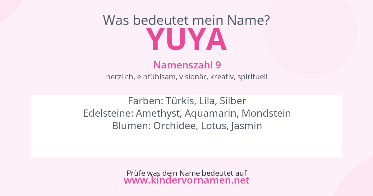 Was bedeutet der Name Yuya?