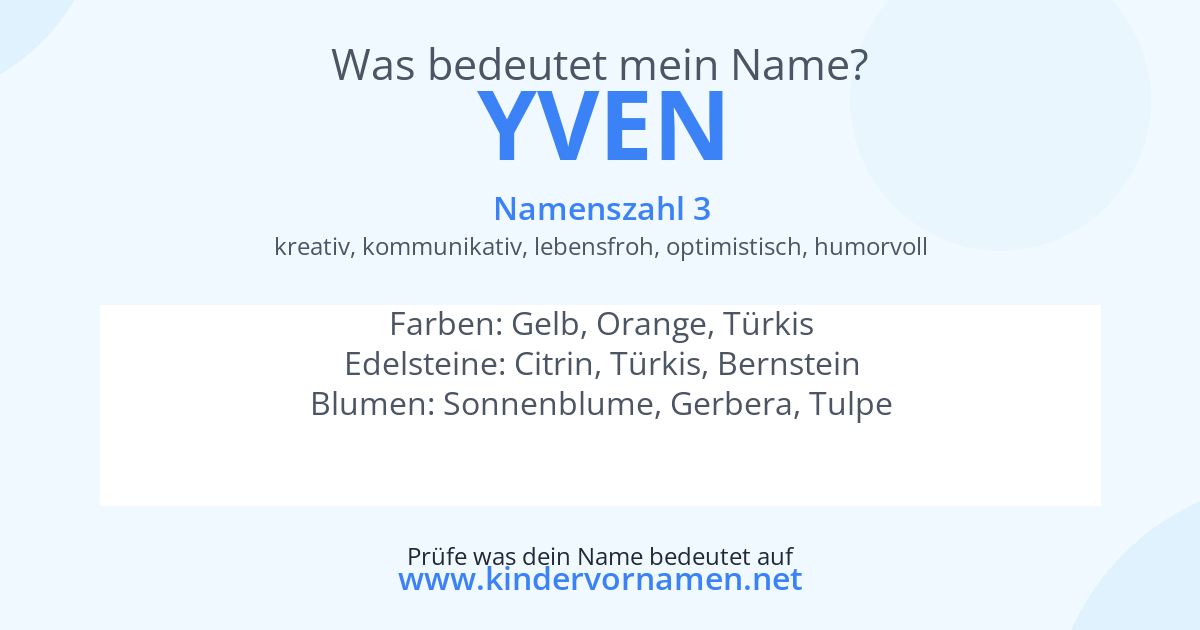 Was bedeutet der Name Yven?