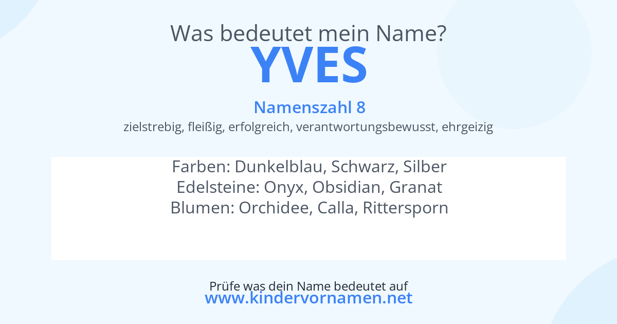 Was bedeutet der Name Yves?