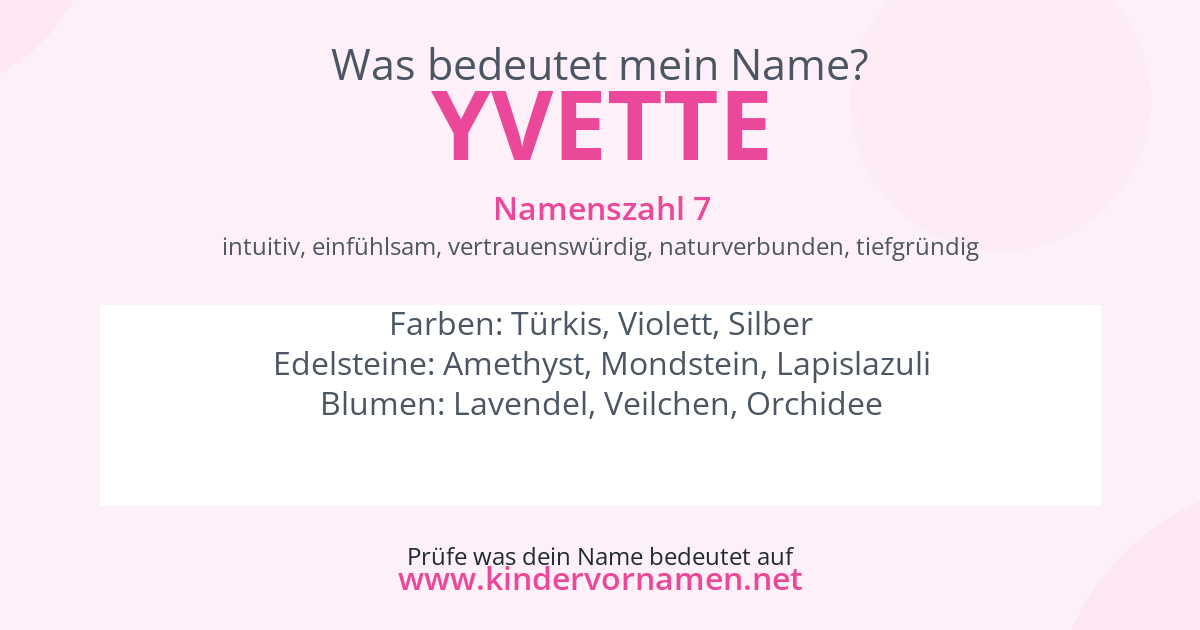 Was bedeutet der Name Yvette?