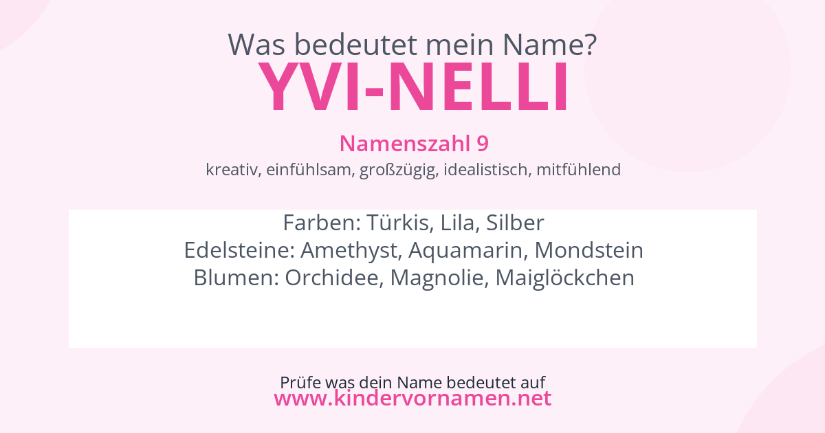 Was bedeutet der Name Yvi-Nelli?