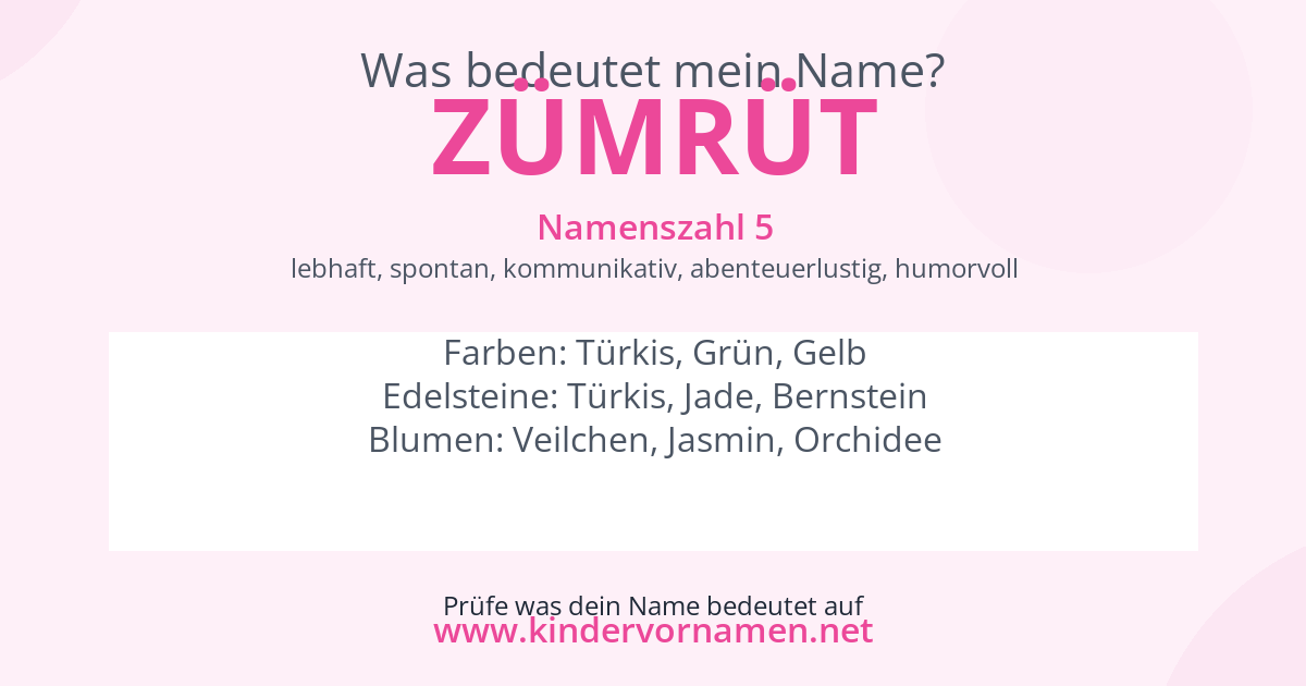 Was bedeutet der Name Zümrüt?