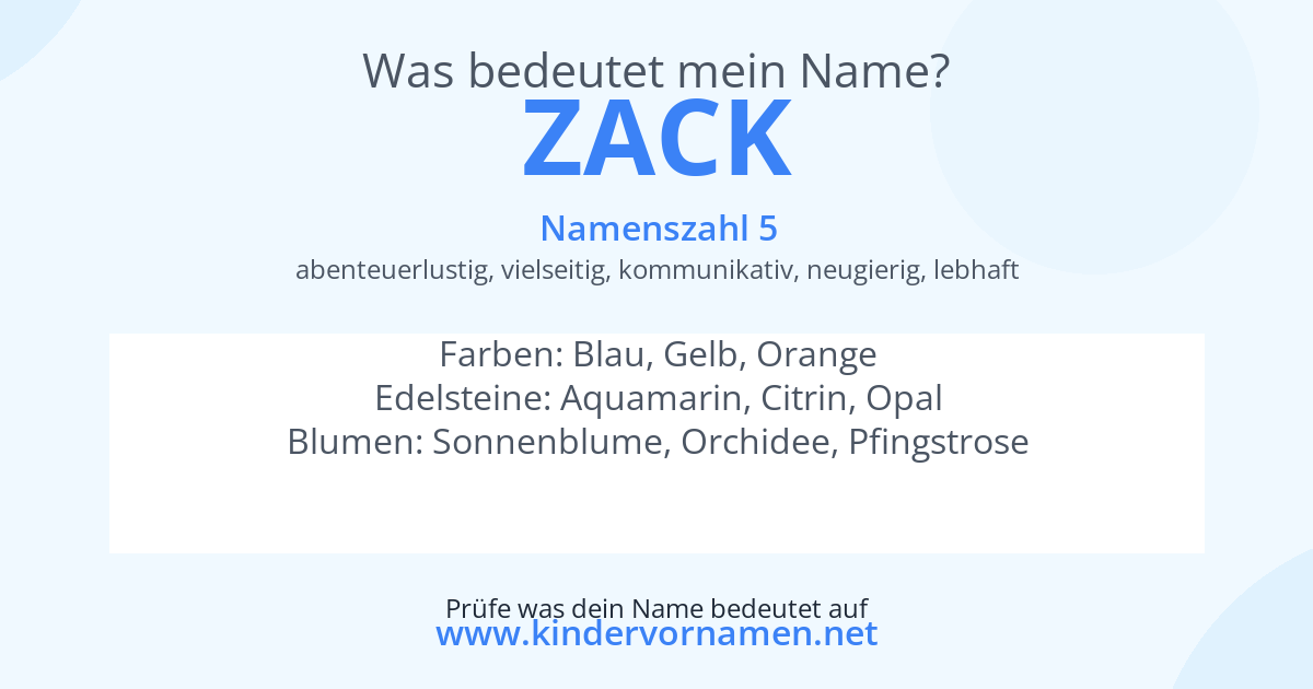 Was bedeutet der Name Zack?