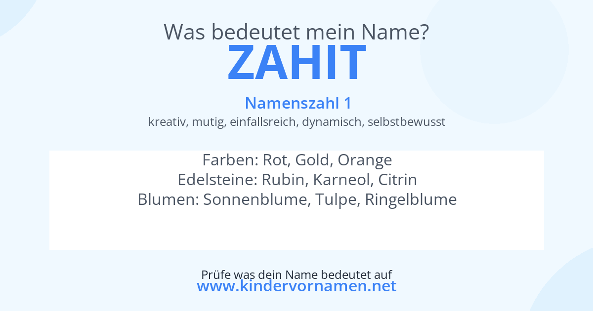 Was bedeutet der Name Zahit?