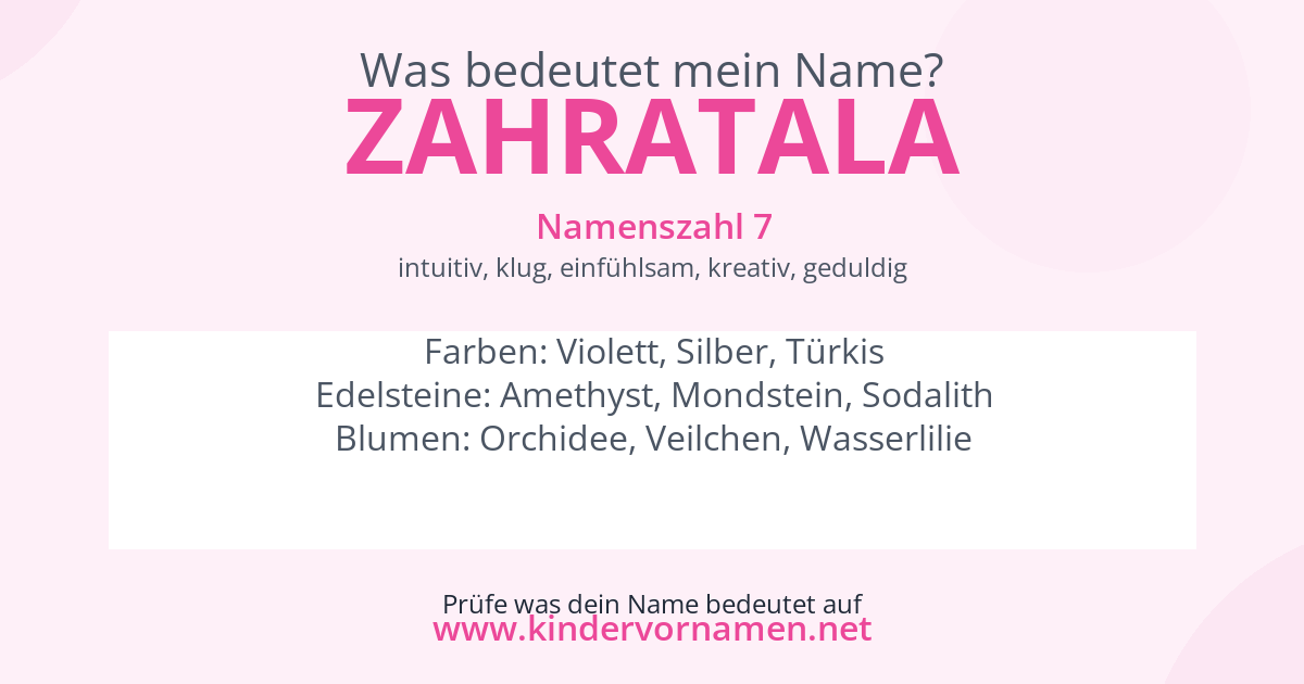 Was bedeutet der Name Zahratala?