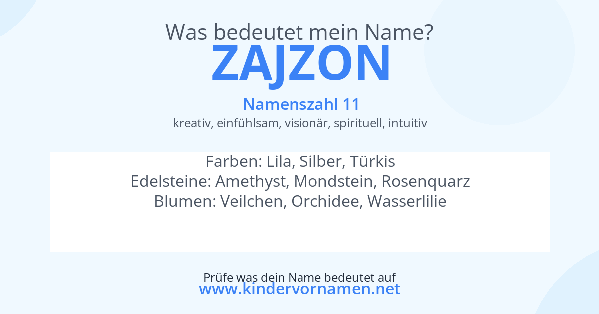 Was bedeutet der Name Zajzon?