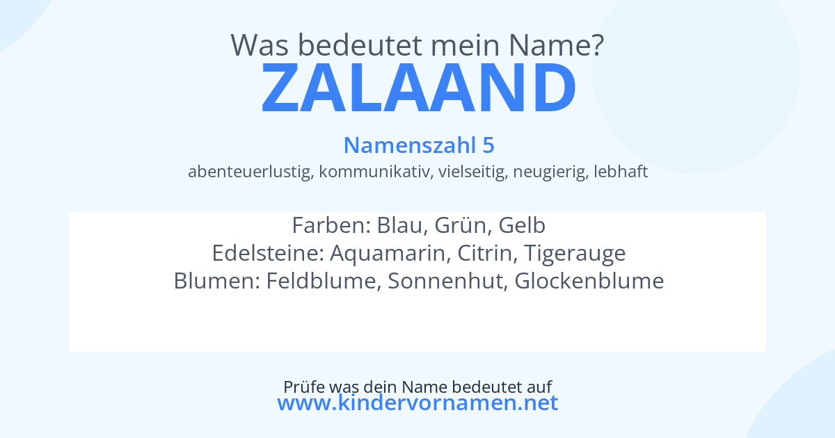 Was bedeutet der Name Zalaand?