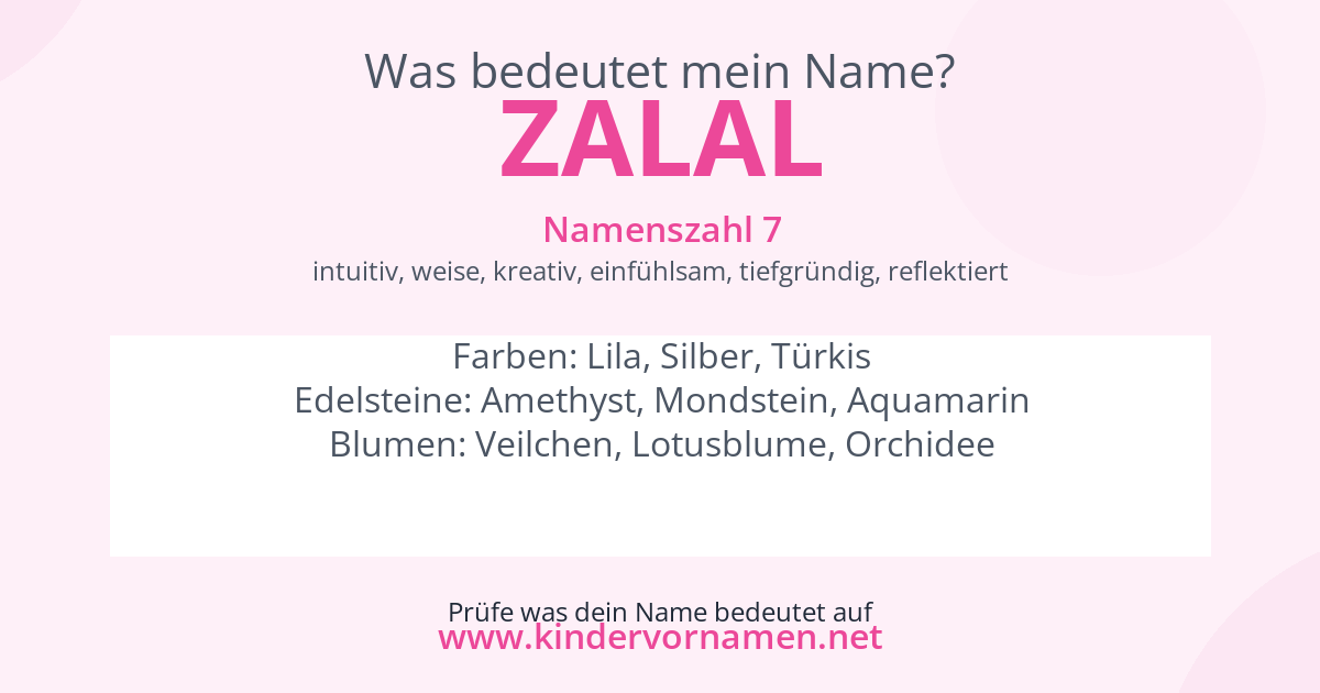 Was bedeutet der Name Zalal?