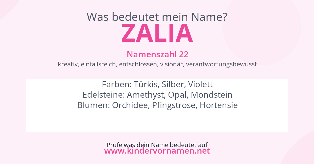 Was bedeutet der Name Zalia?