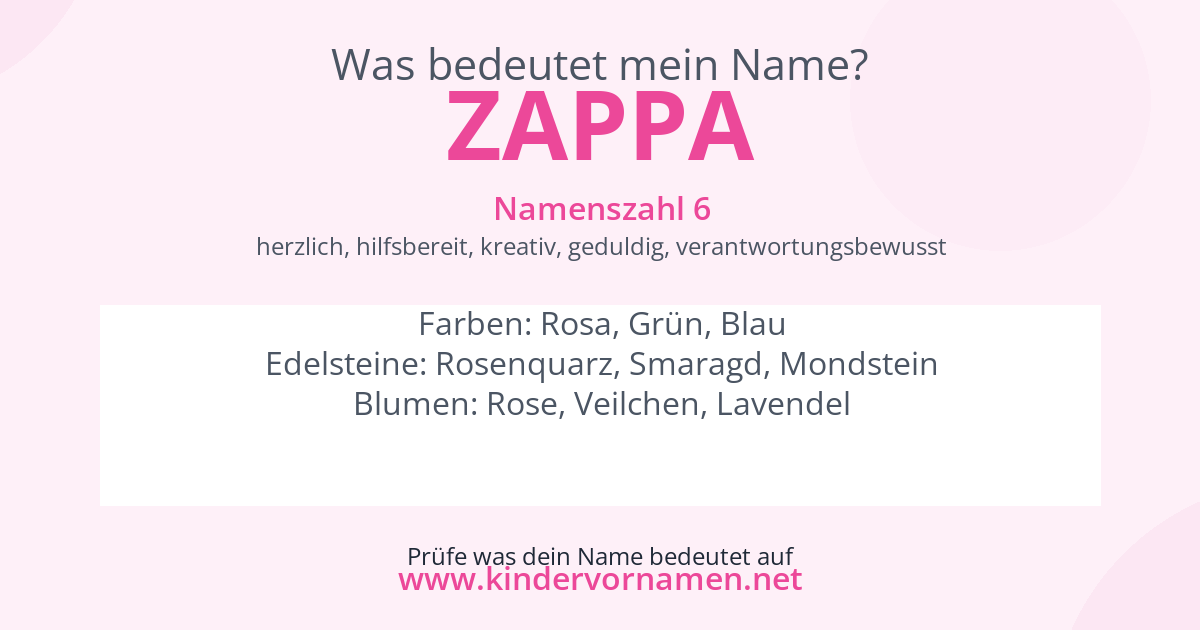 Was bedeutet der Name Zappa?