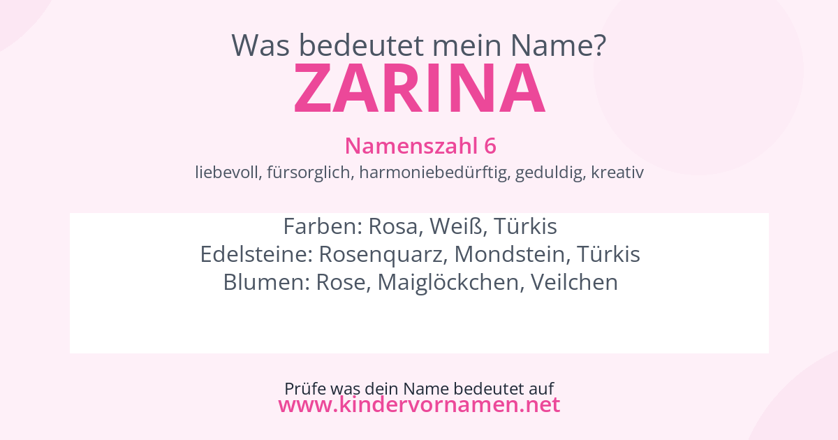 Was bedeutet der Name Zarina?