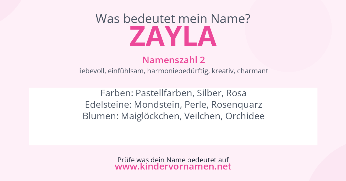 Was bedeutet der Name Zayla?