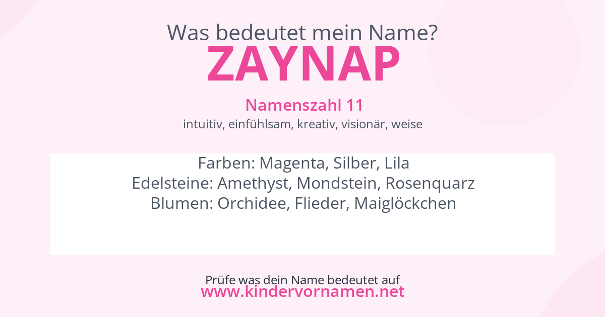 Was bedeutet der Name Zaynap?