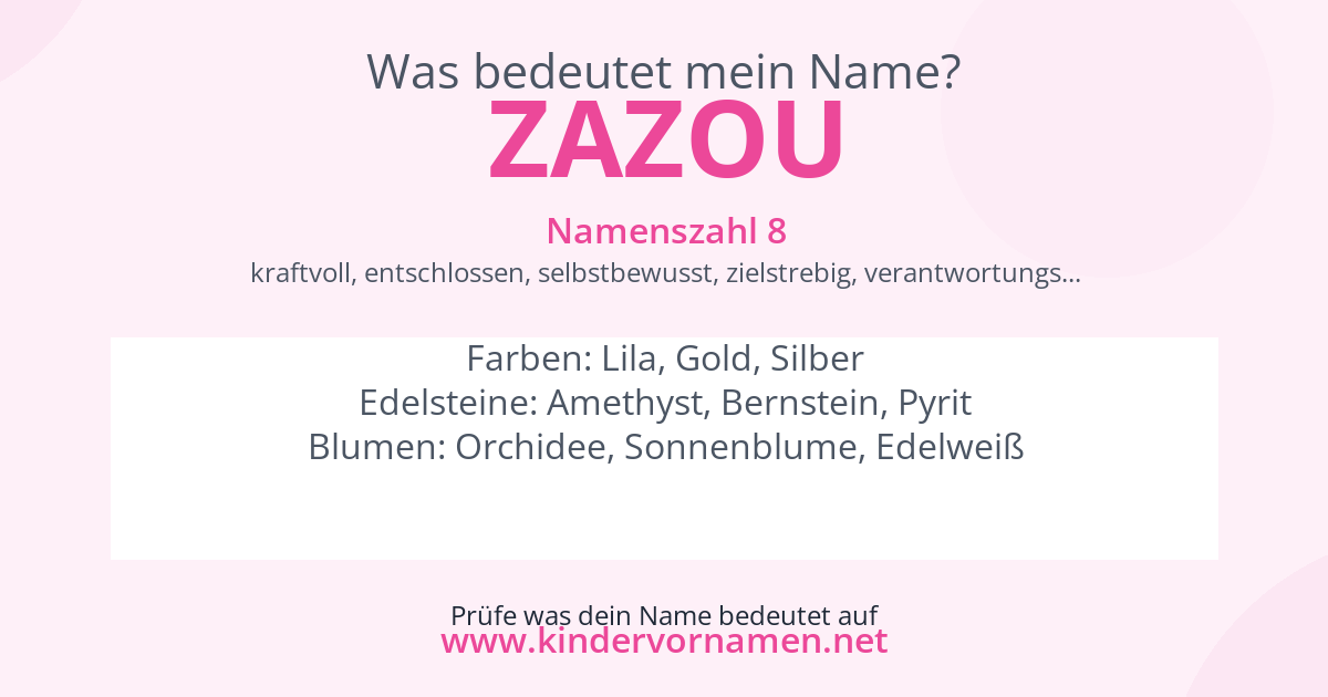 Was bedeutet der Name Zazou?