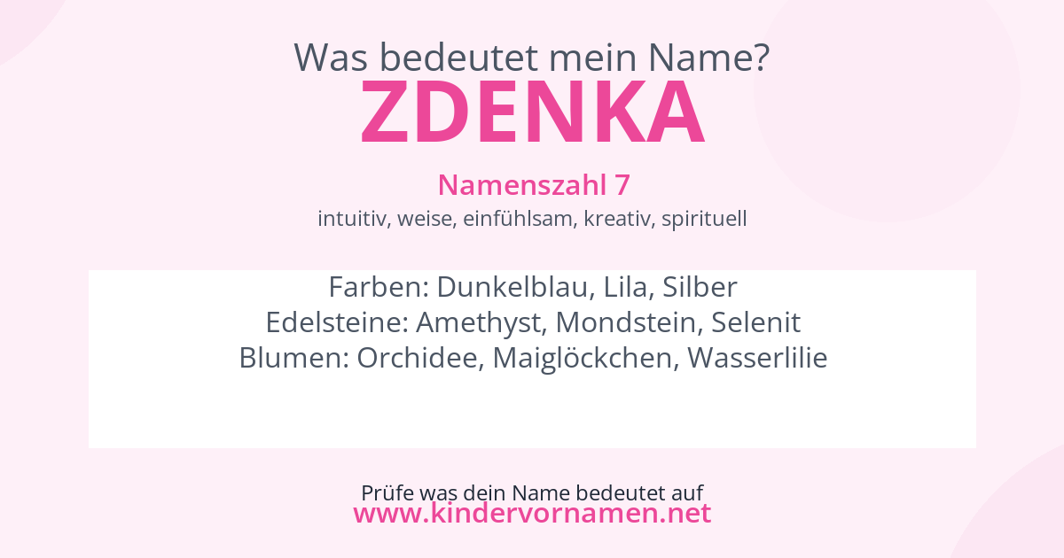 Was bedeutet der Name Zdenka?